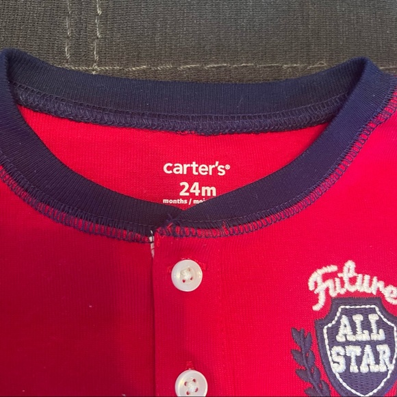 3/$25 Carter’s Long Sleeve Boys Graphic Red Onsie NWOT - Picture 6 of 12